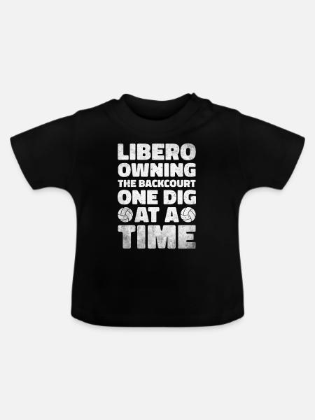 Volleyball Libero - Baby Bio-T-Shirt mit Rundhals - Schwarz