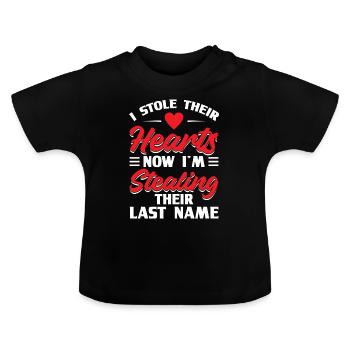 Jetzt Stehle Ich Ihren Nachnamen Adoption - Baby Bio-T-Shirt mit Rundhals - Schwarz - Vorne