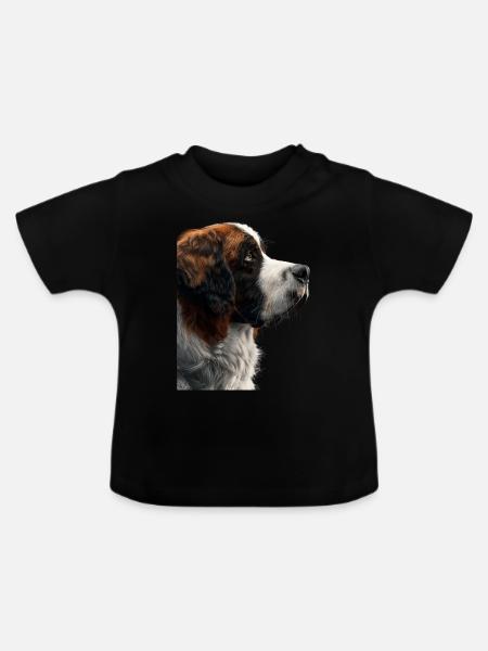 Bernhardiner - Baby Bio-T-Shirt mit Rundhals - Schwarz
