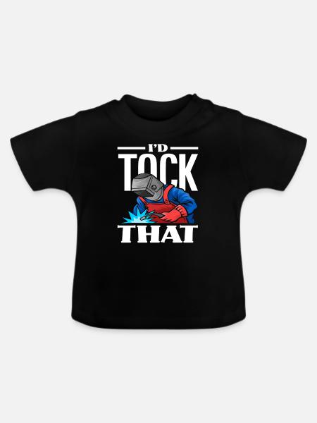 Schweißer: Ich Würde Das Schweißen - Baby Bio-T-Shirt mit Rundhals - Schwarz