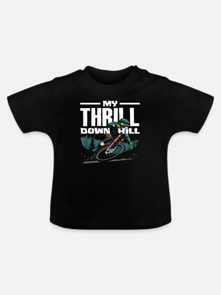 Mein Nervenkitzel Downhill Mountainbiking - Baby Bio-T-Shirt mit Rundhals - Schwarz