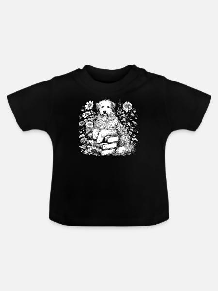 Altenglischer Schäferhund Bobtail - Baby Bio-T-Shirt mit Rundhals - Schwarz