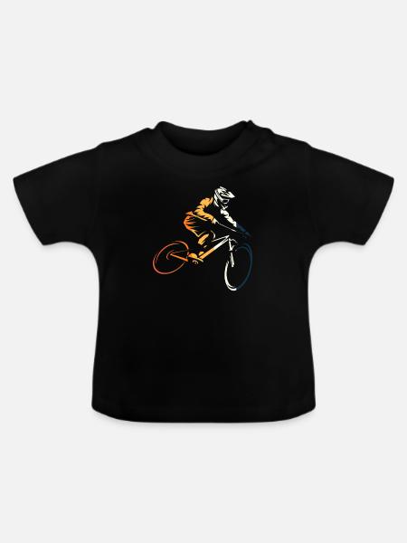 Mountainbike Fahrtechnik Kunst - Baby Bio-T-Shirt mit Rundhals - Schwarz