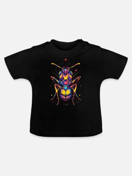 Ameise - Baby Bio-T-Shirt mit Rundhals - Schwarz