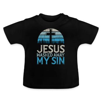 Taufe Getaufte Christliche Jesusgott -Bibel - Baby Bio-T-Shirt mit Rundhals - Schwarz - Vorne