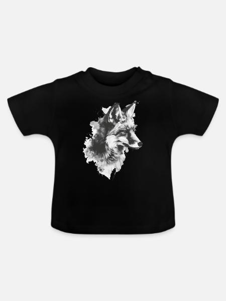 Fuchs - Baby Bio-T-Shirt mit Rundhals - Schwarz