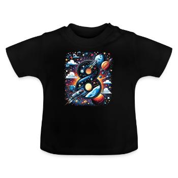 Astronaut 8. Geburtstag Weltraum Jungen 8 Jahre - Baby Bio-T-Shirt mit Rundhals - Schwarz - Vorne