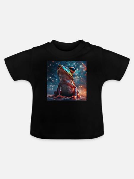 Frosch - Baby Bio-T-Shirt mit Rundhals - Schwarz
