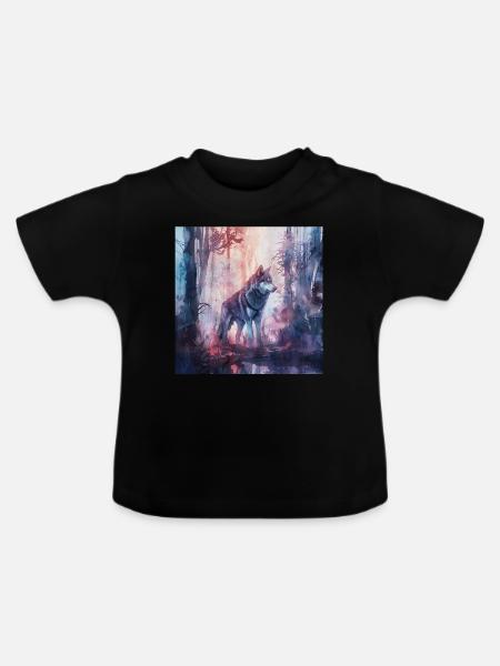 Hund - Baby Bio-T-Shirt mit Rundhals - Schwarz