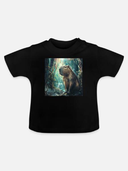 Wasserschwein - Baby Bio-T-Shirt mit Rundhals - Schwarz