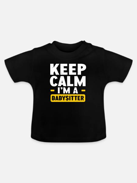 Babysitter Babysitting - Baby Bio-T-Shirt mit Rundhals - Schwarz