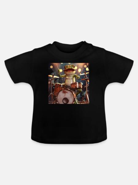 Frosch - Baby Bio-T-Shirt mit Rundhals - Schwarz