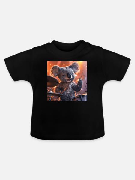 Koala - Baby Bio-T-Shirt mit Rundhals - Schwarz