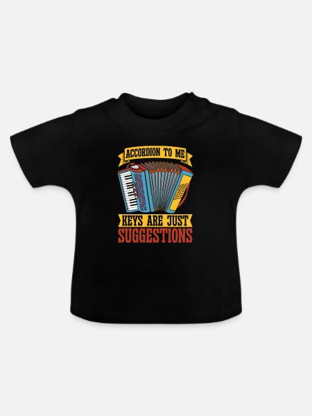 Akkordeon - Baby Bio-T-Shirt mit Rundhals - Schwarz