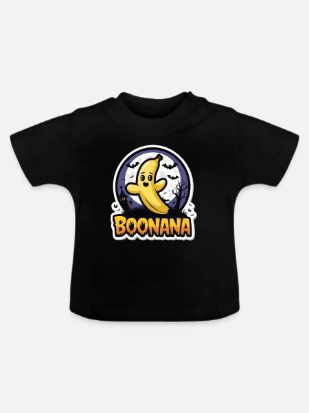 Halloween Boonana Halloween Geist - Baby Bio-T-Shirt mit Rundhals - Schwarz