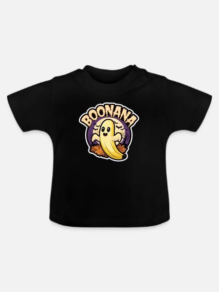 Halloween Boonana Halloween Geist - Baby Bio-T-Shirt mit Rundhals - Schwarz