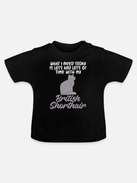 British Shorthair Gifts - Baby Bio-T-Shirt mit Rundhals - Schwarz