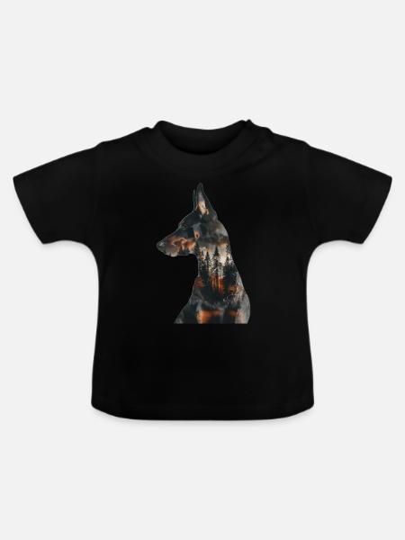 Dobermann - Baby Bio-T-Shirt mit Rundhals - Schwarz