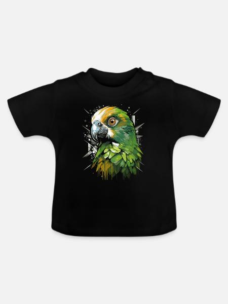 Wellensittich Sittich - Baby Bio-T-Shirt mit Rundhals - Schwarz