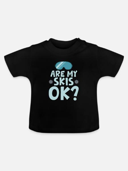 Are My Skis Ok - Baby Bio-T-Shirt mit Rundhals - Schwarz