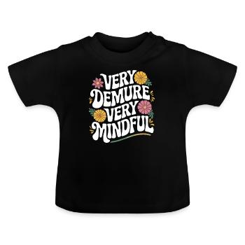 Fleurs très humbles très conscientes - T-shirt bio col rond Bébé - noir - Devant