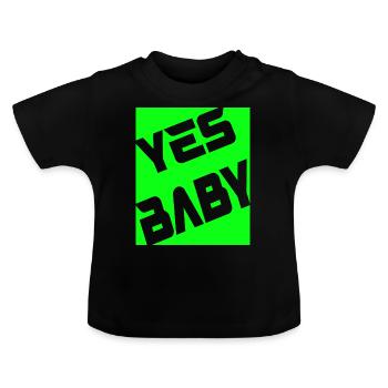 Yes Baby - Baby Bio-T-Shirt mit Rundhals - Schwarz - Vorne
