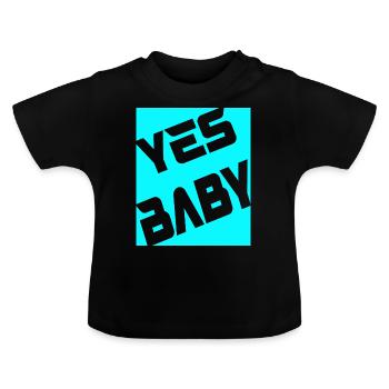 Yes Baby - Baby Bio-T-Shirt mit Rundhals - Schwarz - Vorne