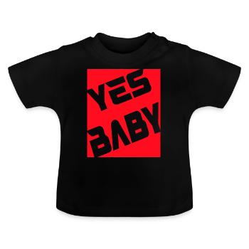 Yes Baby - Baby Bio-T-Shirt mit Rundhals - Schwarz - Vorne