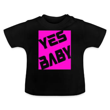 Yes Baby - Baby Bio-T-Shirt mit Rundhals - Schwarz - Vorne