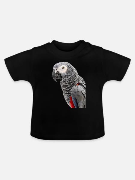 Afrikanisches Grau - Baby Bio-T-Shirt mit Rundhals - Schwarz