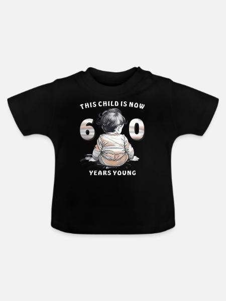 Child 60. Birthday - Baby Bio-T-Shirt mit Rundhals - Schwarz
