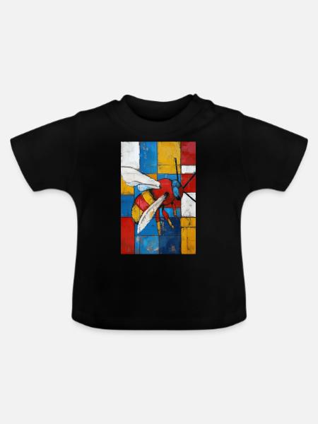 Biene - Baby Bio-T-Shirt mit Rundhals - Schwarz