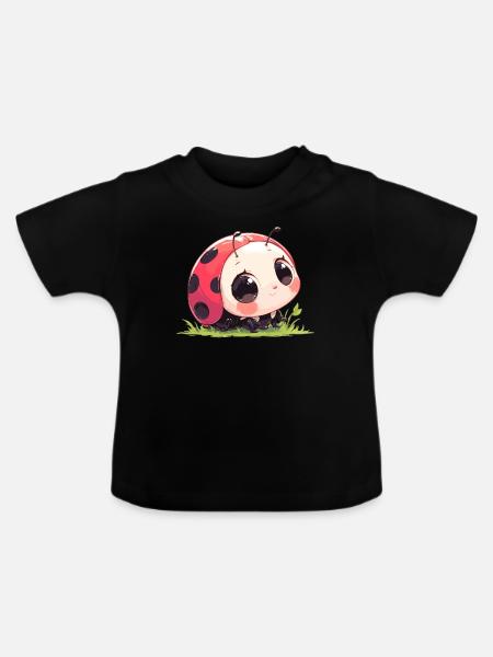 Ladybug Marienkäfer - Baby Bio-T-Shirt mit Rundhals - Schwarz