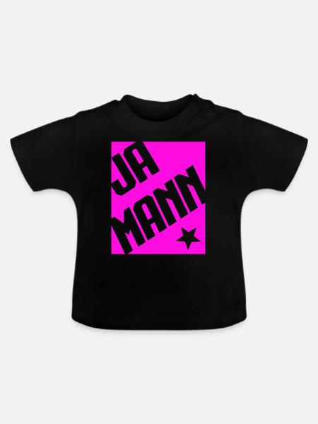 Ja Mann - Baby Bio-T-Shirt mit Rundhals - Schwarz