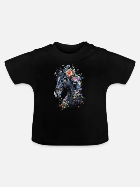 Friesisch - Baby Bio-T-Shirt mit Rundhals - Schwarz