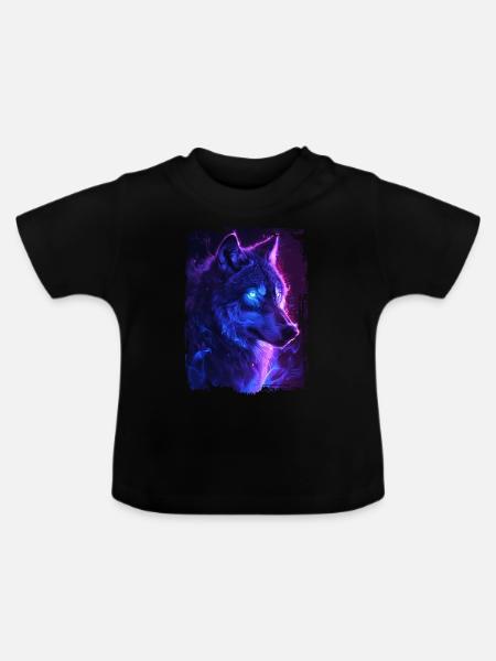 Wolf - Baby Bio-T-Shirt mit Rundhals - Schwarz