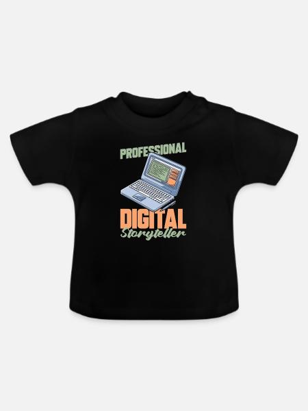 Blogger Bloggen - Baby Bio-T-Shirt mit Rundhals - Schwarz