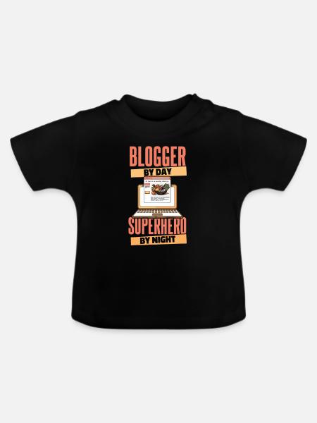 Blogger Bloggen - Baby Bio-T-Shirt mit Rundhals - Schwarz