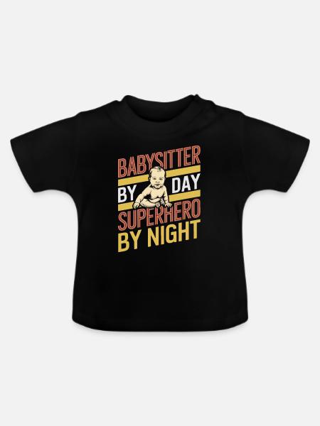 Babysitter - Baby Bio-T-Shirt mit Rundhals - Schwarz