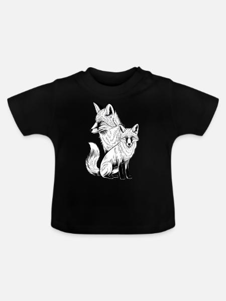 Fuchs - Baby Bio-T-Shirt mit Rundhals - Schwarz