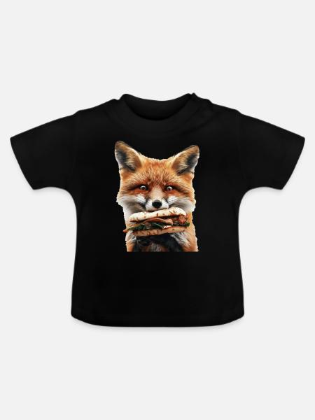 Fuchs - Baby Bio-T-Shirt mit Rundhals - Schwarz