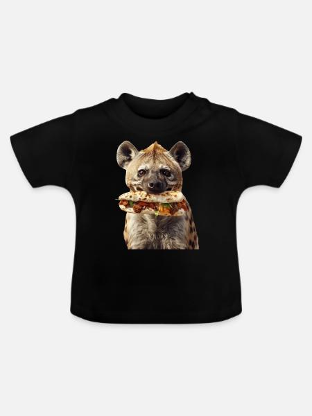 Hyäne - Baby Bio-T-Shirt mit Rundhals - Schwarz