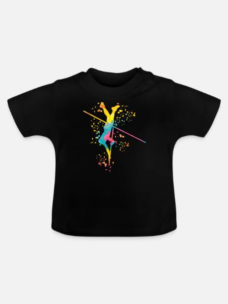 Stabhochspringer Kids Stabhochsprung - Baby Bio-T-Shirt mit Rundhals - Schwarz