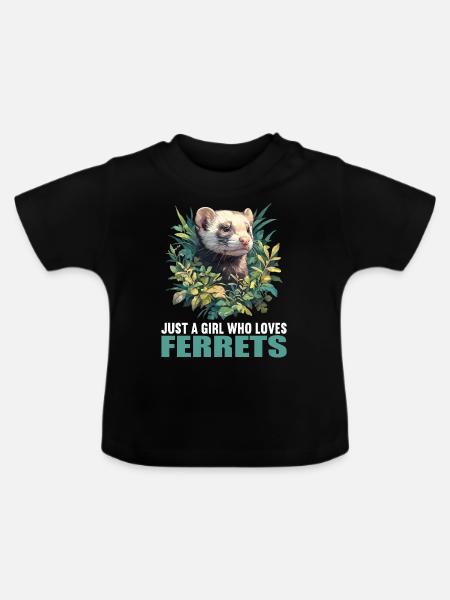 Ferret Frettchen - Baby Bio-T-Shirt mit Rundhals - Schwarz