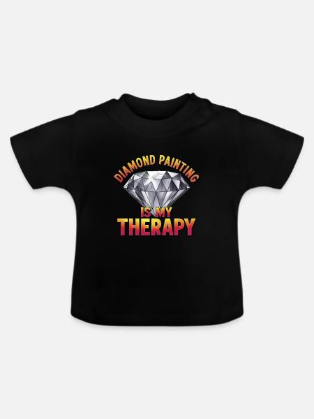 Diamond Painting Diamond Painter - Baby Bio-T-Shirt mit Rundhals - Schwarz