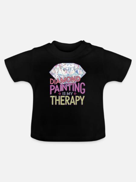 Diamond Painting Diamond Painter - Baby Bio-T-Shirt mit Rundhals - Schwarz