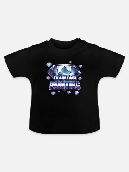 Diamond Painting Diamond Painter - Baby Bio-T-Shirt mit Rundhals - Schwarz