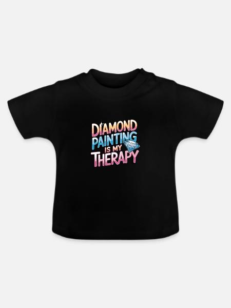 Diamond Painting Diamond Painter - Baby Bio-T-Shirt mit Rundhals - Schwarz