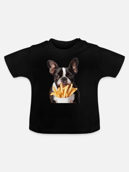 Boston Terrier - Baby Bio-T-Shirt mit Rundhals - Schwarz