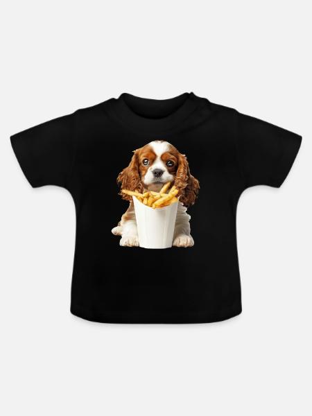 Cavalier King Spaniel - Baby Bio-T-Shirt mit Rundhals - Schwarz